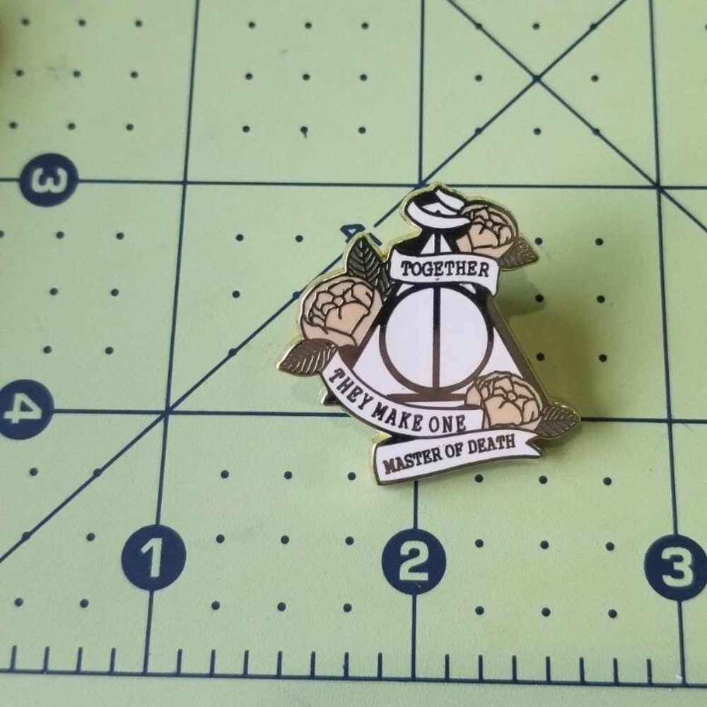 HP Deathly Hallows Floral Enamel Pin - Picture 2 of 2